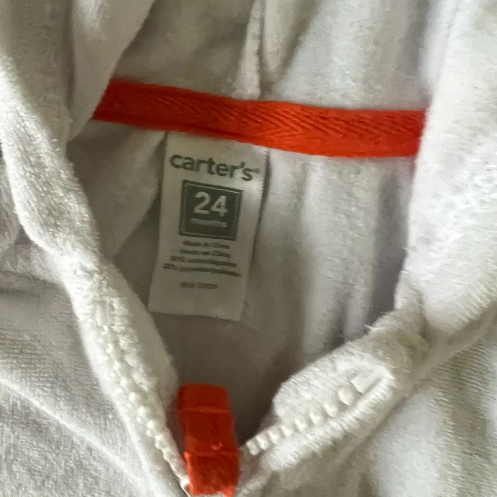 Carters Swim cover up sweater shirt white soft terry